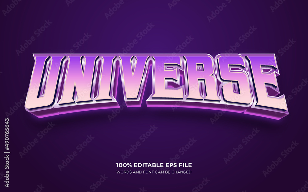 Poster universe 3d editable text style effect