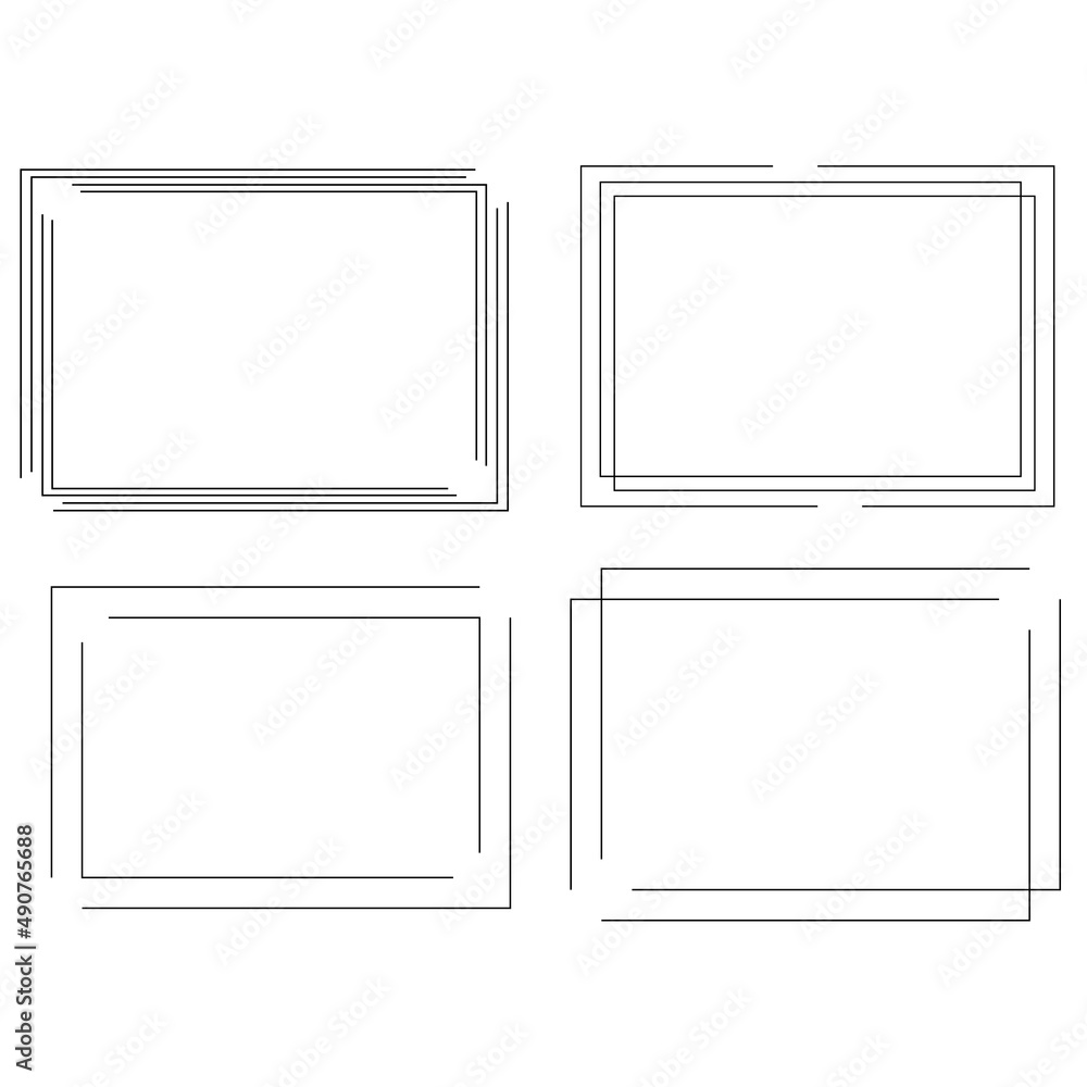 Poster set of frame border line page vector vintage simple