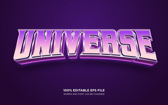 Universe 3D editable text style effect