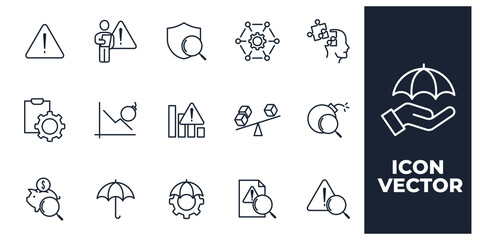set of Risk Management elements symbol template for graphic and web design collection logo vector illustration