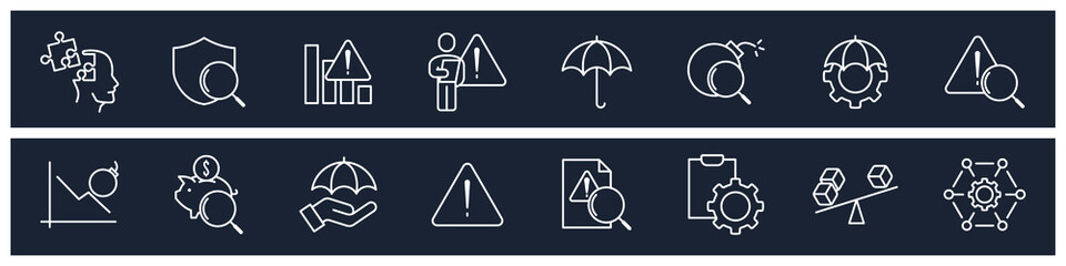 set of Risk Management elements symbol template for graphic and web design collection logo vector illustration