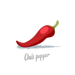 Chili pepper, hot pepper, jalapeno pepper, organic vegetables, vegetarianism, vitamins in the garden vector illustration, vector particles