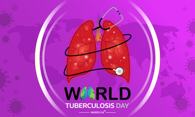 Fototapeta premium World Tuberculosis Day March 24. Medical solidarity day concept. Vector illustration.