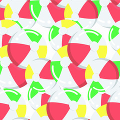 Ball seamless pattern for web, for print, for fabric print. Yellow, red, green children ball