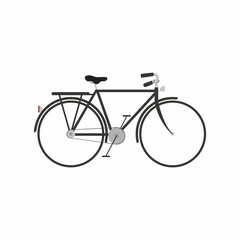 Men's black classic bike on a white background . Vector illustration