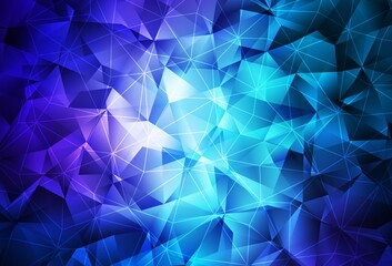 Dark BLUE vector background with polygonal style.