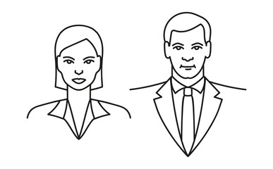 Businessman and businesswoman. Set of vector men and women with business vector