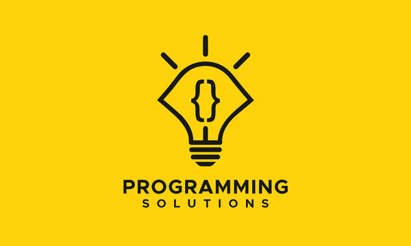 Programming Solutions With Coding Logo Design Template