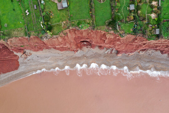 Aerial photo of coastal erosion