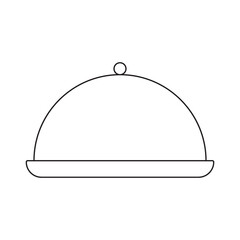 Simple tray with lid for serving food icon in trendy line style isolated on white background for web apps and mobile concept. Illustration