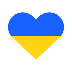 The flag of Ukraine in the shape of a heart.