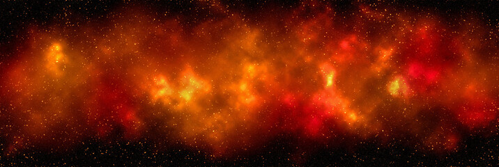 Space background with stardust and shining stars. Realistic cosmos and color nebula. Colorful galaxy. 3d illustration