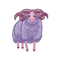 Sheep.
Color illustration of a sheep. purple ram animal or aries. pencil drawing. the purple color.
Idea for children's art, children's books, color books, greeting cards, horoscopes.