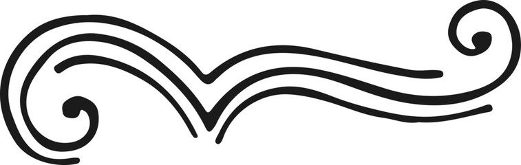 Black isolate swirl, Vintage decorative element