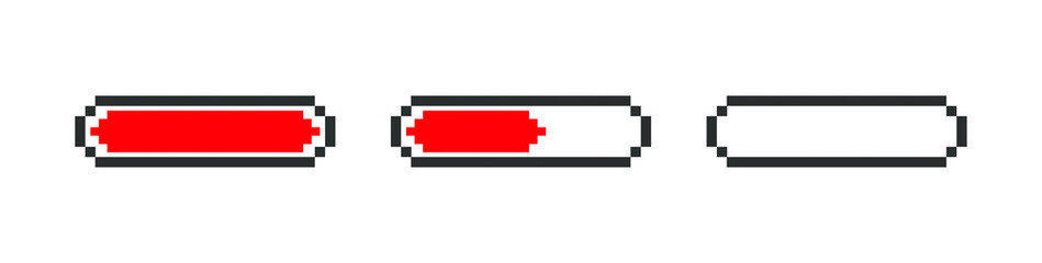 Life scale pixel 8 bit concept. Video game symbol. © Andrii