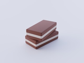 3d rendering Eraser isolated on white