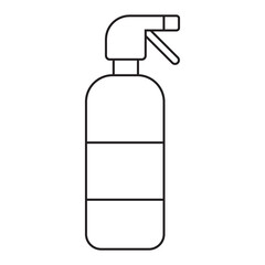 Spray for cleaning glasses in spray bottle. Black and white icon. Illustration