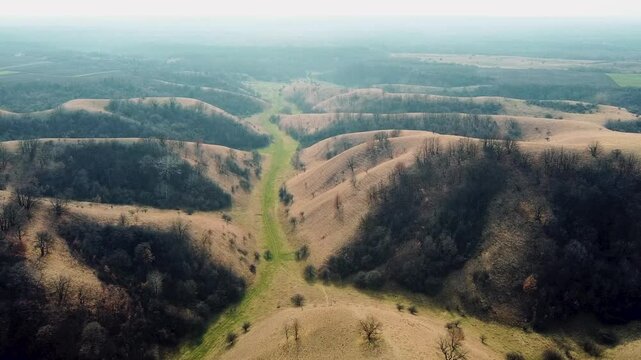 Amazing views of the closely connected hills where people hike and ride electric bikes 05