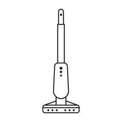 Hoseless Electric Vacuum Cleaner, Upright Cordless Vacuum Cleaner. Black and white icon. Illustration