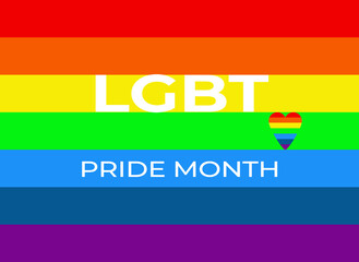 Rainbow colors, Pride month, Greeting card, invitation. Illustration