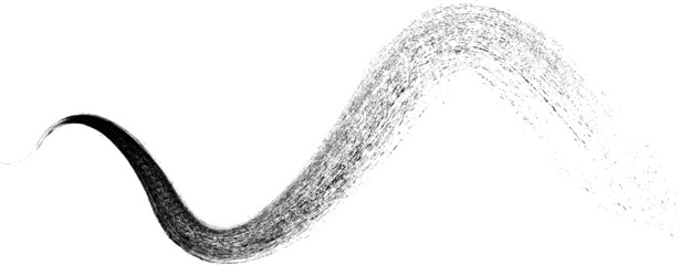 Sprayed black line .Graffiti art design . Noise dispersion logo . Spray effect .Grunge, grainy, gritty texture . Distressed element .vector 