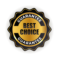Best choice golden quality label sign. illustration