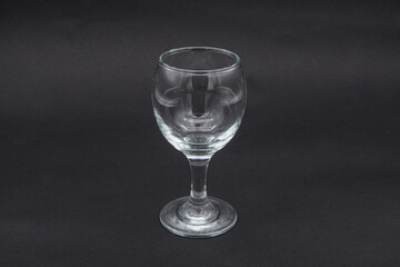 empty wine glass on black