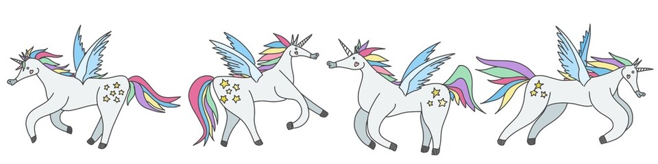 unicorns a selection of fairy-tale heroes winged