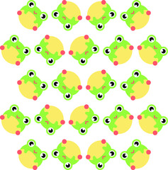 Toads. Frogs. Illustration. Pattern with frogs. Pattern with toads. Vector

