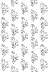 Beautiful vector pattern with simple flowers. Background with decorative floral ornaments for textiles, wrappers, fabrics, clothing, covers, paper, printing, scrapbooking. color flower
