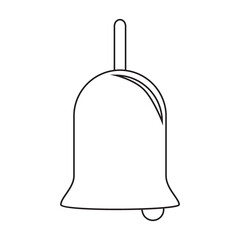 Black and white icon bell for the first school bell. Illustration