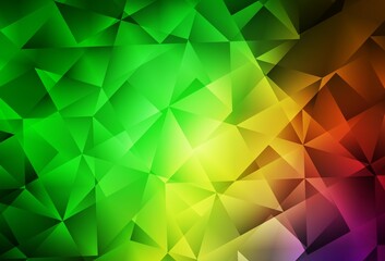 Obraz premium Light Green, Red vector shining triangular layout.