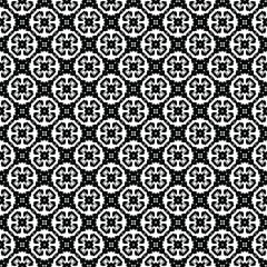 Black and white seamless pattern texture. Greyscale ornamental graphic design. Mosaic ornaments. Pattern template. Vector illustration. EPS10.