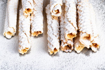 waffle tubes made of wheat flour