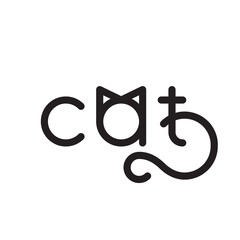 Simple cat logo. Modern vector flat logotype. Isolated. Outline.