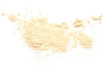 Broken powder isolated on white background
