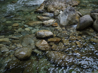 Fototapeta na wymiar River rocks in the PNW