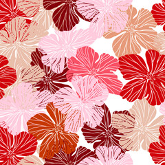 seamless pattern with red flowers