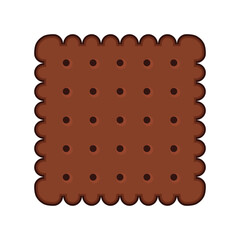 Simple biscuit icon on white background. Food icon. Illustration