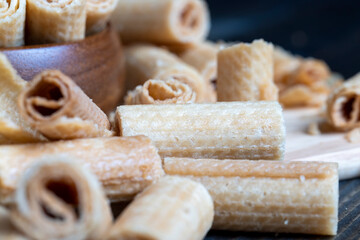 waffle tubes made of wheat flour