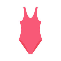 Swimsuit simple icon red. Illustration.