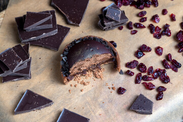 pieces of milk chocolate are lying on the table