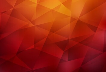 Fototapeta premium Dark Red, Yellow vector polygon abstract backdrop.