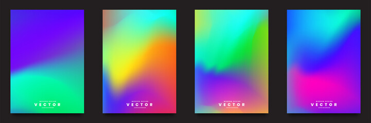 Set of abstract colorful gradient vector cover designs. backgrounds for business brochures, cards, packages and posters.
