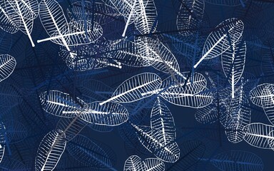 Light BLUE vector natural backdrop with leaves.