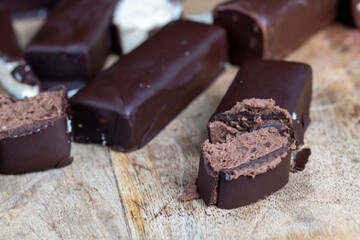 sweet cottage cheese in chocolate glaze