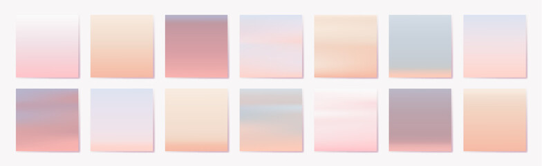 Fototapeta na wymiar Soft pastel colors background, vector collection.