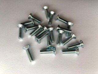 Chrome Bolts on a white background