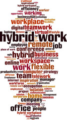 Obraz premium Hybrid work word cloud