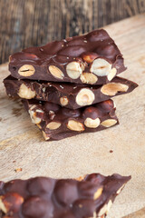 homemade chocolate with a large number of nuts